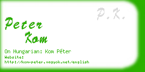 peter kom business card